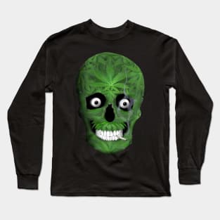 Pot Leaf Skull, Stash and Doob Long Sleeve T-Shirt